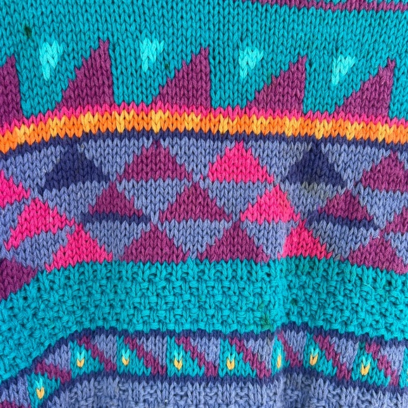 Vintage LL Bean Knit Geometric Jacquard Sweater - Picture 7 of 7